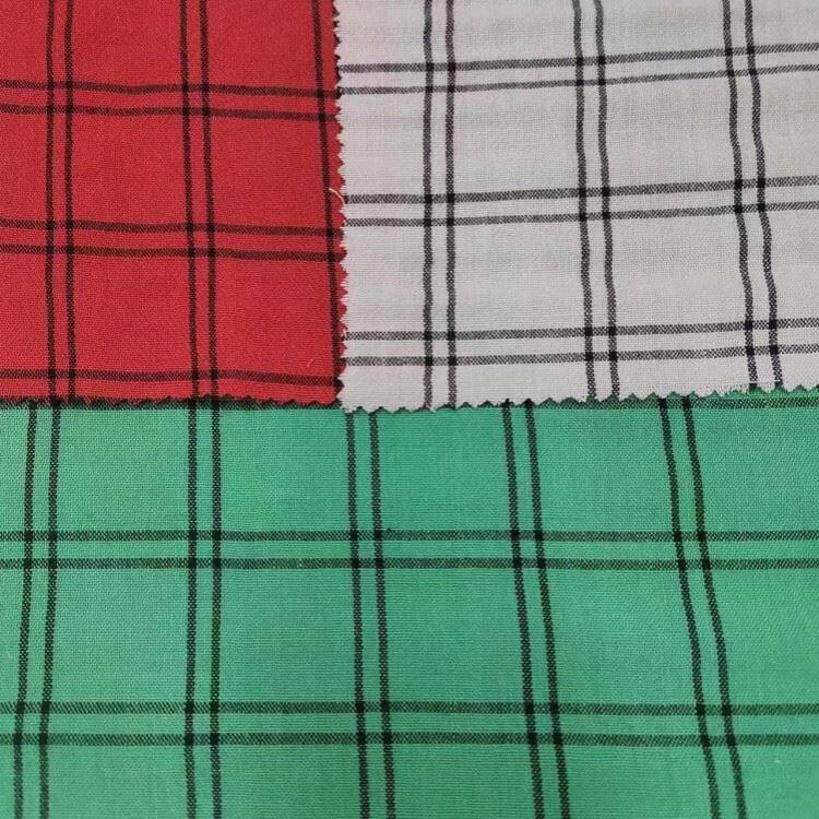 poly imitation linen yarn dyed chenck fabirc 2