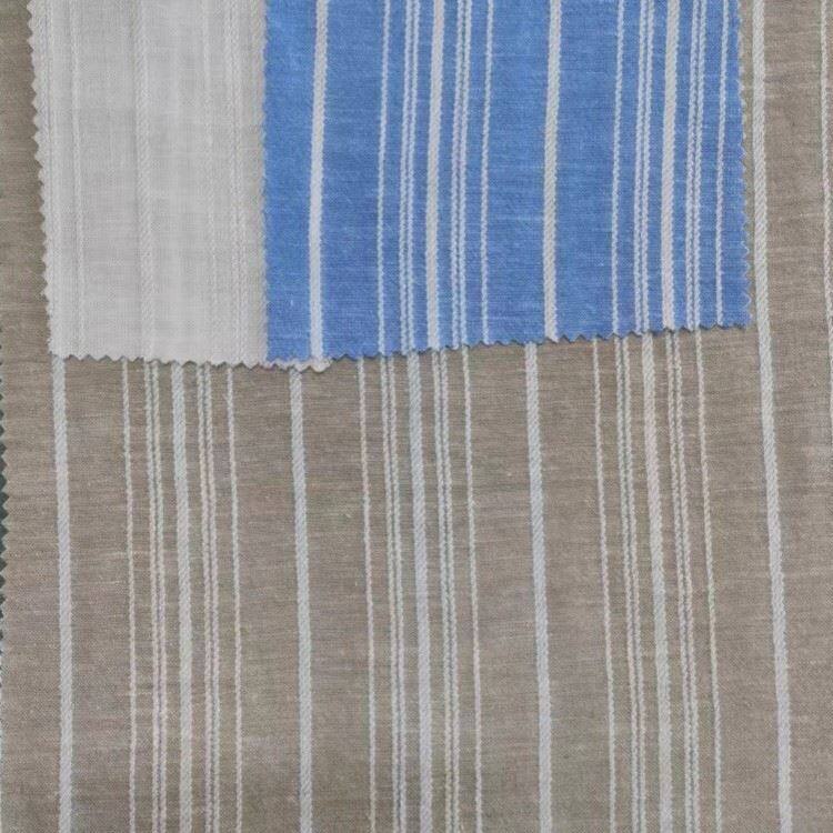 poly imitation-linen yarn dyed irregular stripe fabric 2