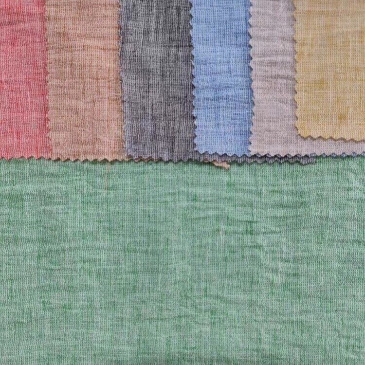 poly linen look wrinkled fabric 2