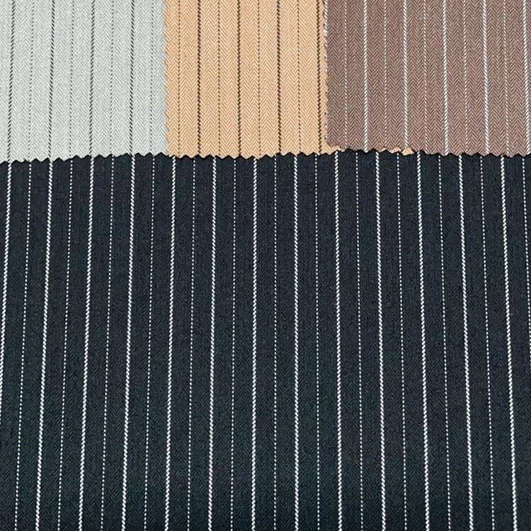 poly rayon herringbone stripe yarn-dyed fabric 2