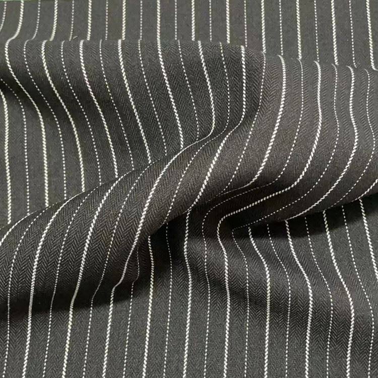 Poly Rayon riblja kost prugasta tkanina obojena pređom