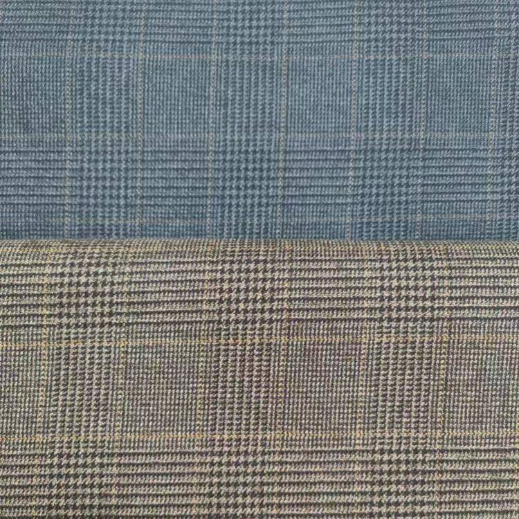 Poly Rayon Stretch Check Audums