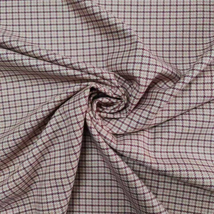 Stretch-Stoff aus Poly-Rayon mit Hahnentrittmuster