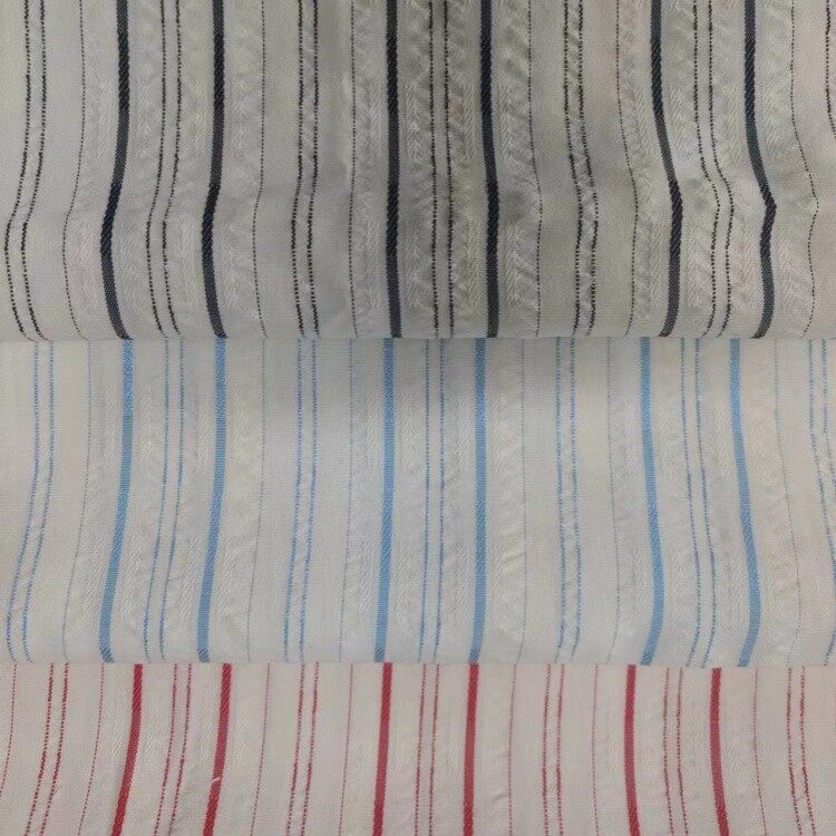 poly rayon stripe wrinkled woven yarn-dyed fabric 2