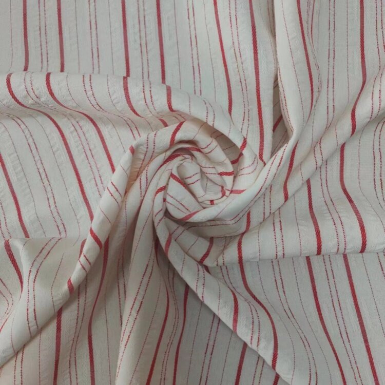 Poly Rayon Stripe kortsus kootud lõngaga värvitud kangas