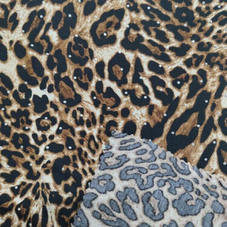 poly stretch knit print with drip coating fabric 2