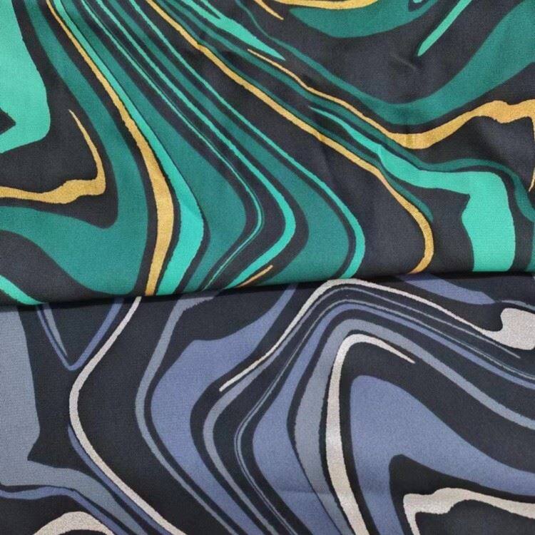 poly water ripple print and foil fabric 2
