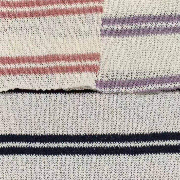 폴리에스터 코튼 니트 스트라이프 원단
