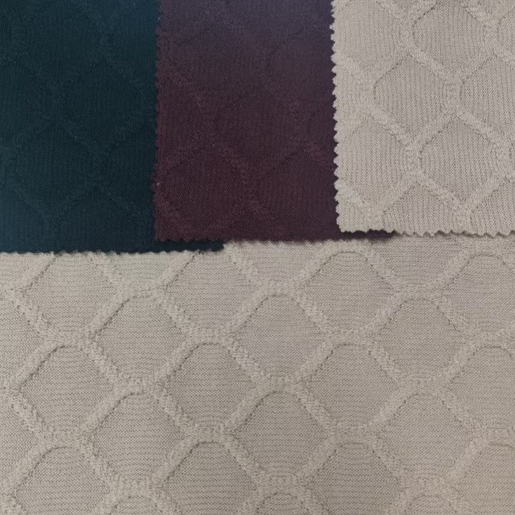 Polyester Diamond Check Knitted Jacquard Fabric