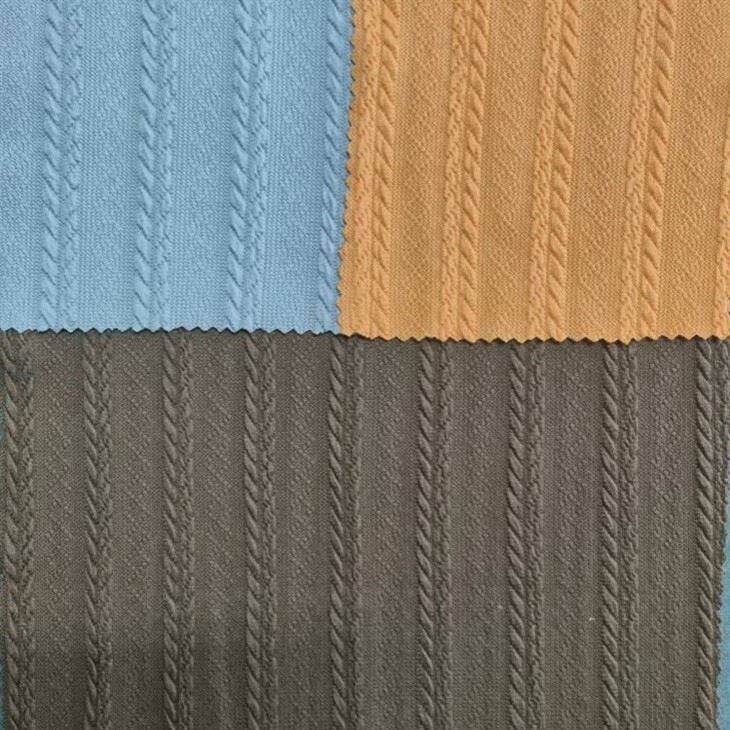 Polyester Stretch Jacquard Cable Knit Fabric