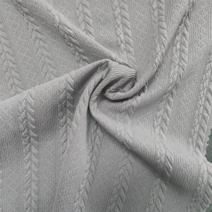 Polyester Stretch Jacquard Cable Knit Fabric