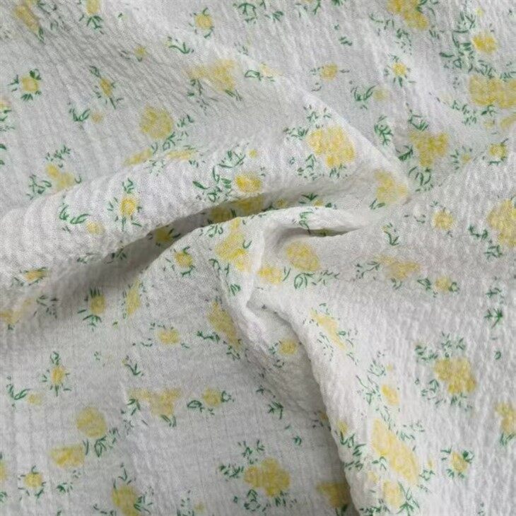 Estiramiento de poliéster de tela crepe de crepe de burbujas impresas