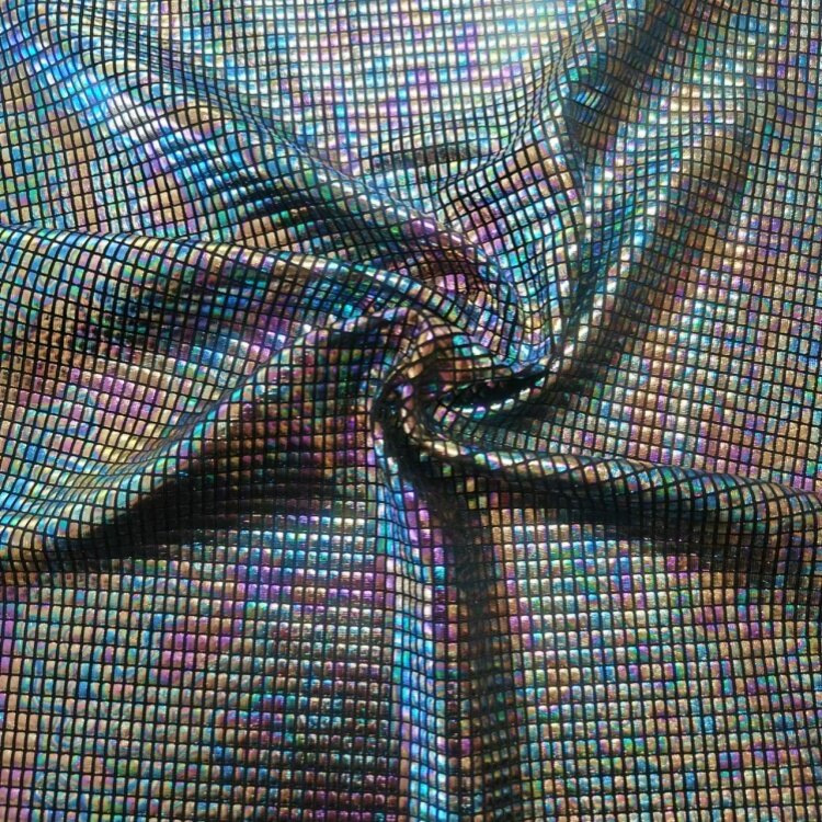 Радужная трикотажная ткань из фольги