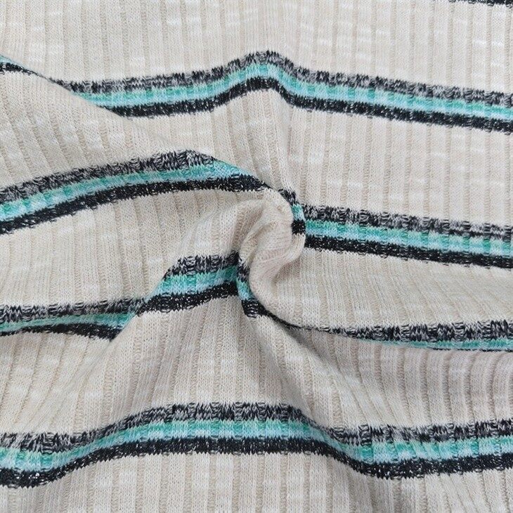 colorful rainbow rib knit fabric