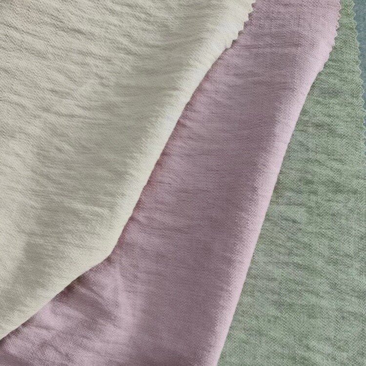 rayon nylon bark wrinkled woven fabric