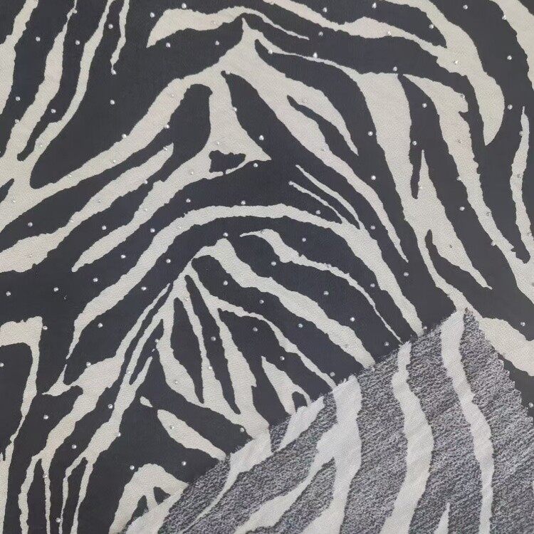 rayon nylon print diamond foil fabric 2