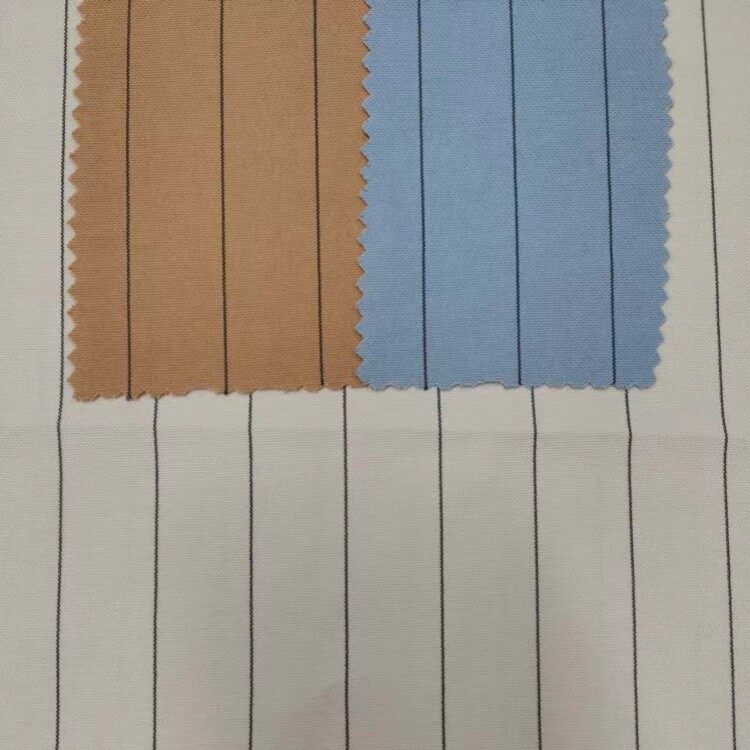 Rayon poly fabric with black stripe 2