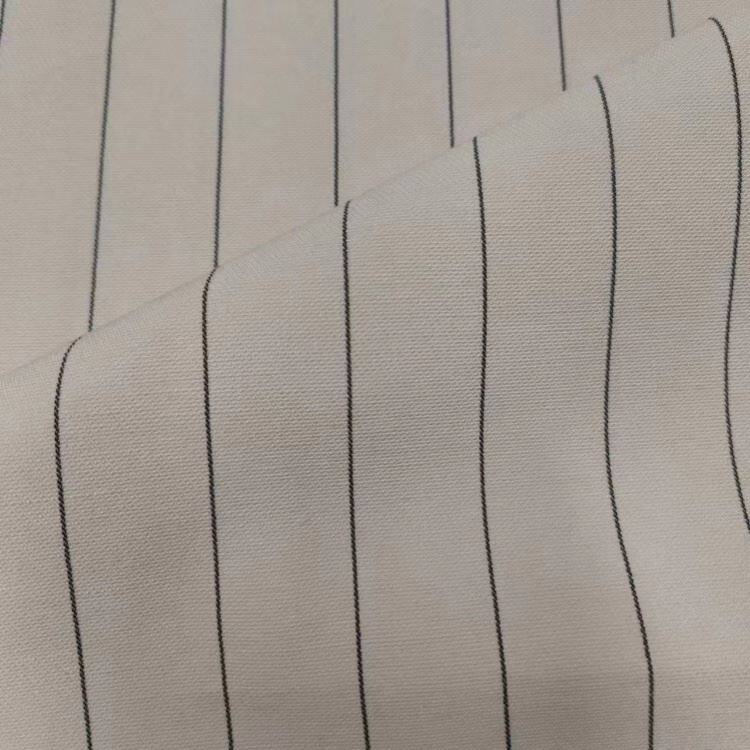 Fabraic Rayon Poly Le Stripe Dubh