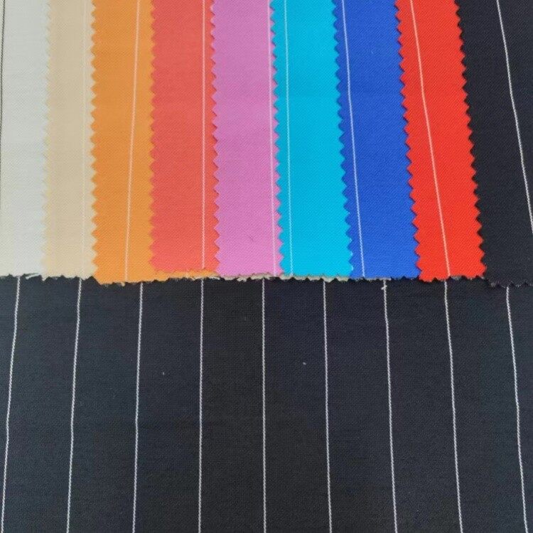 rayon poly fabric with white stripe 2