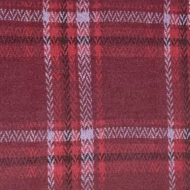 Punane ja sinine ruuduline mantel, kootud kangas