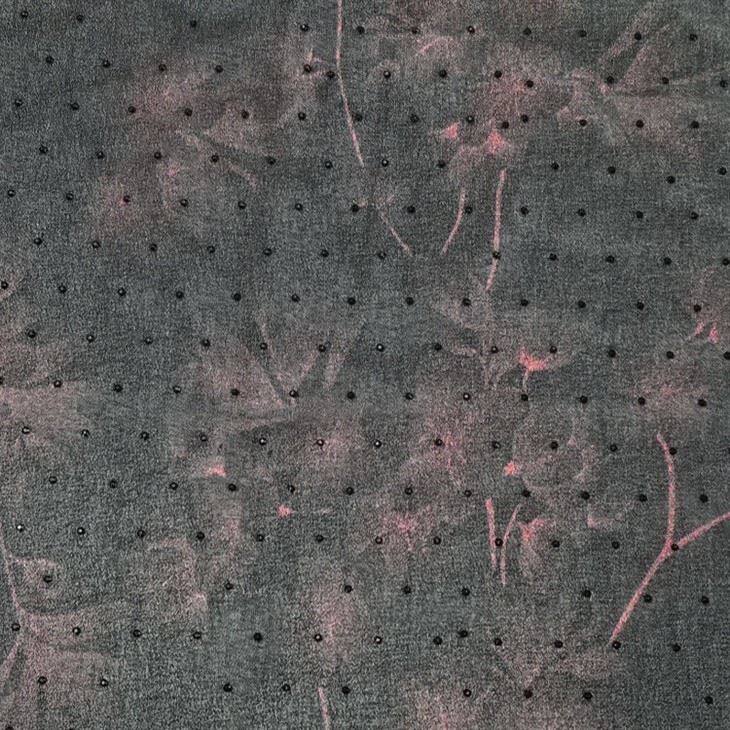 Red Print Black Tulle Fabric