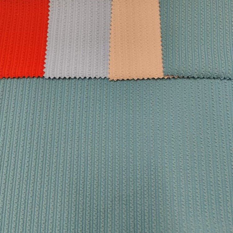 Ribbed poly stretch knitted jacquard fabric 2