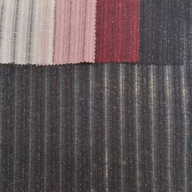 リブ付きシルバー-スレッドニットファブリック