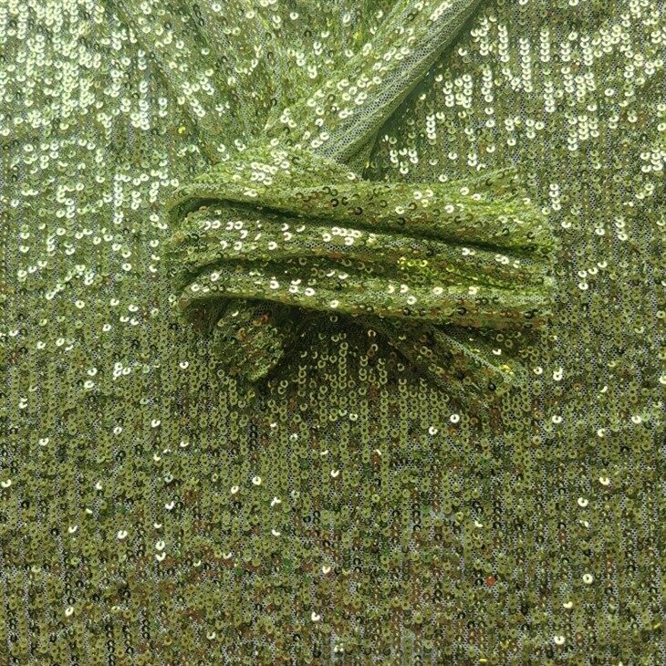 Sequin embroidery fabric green