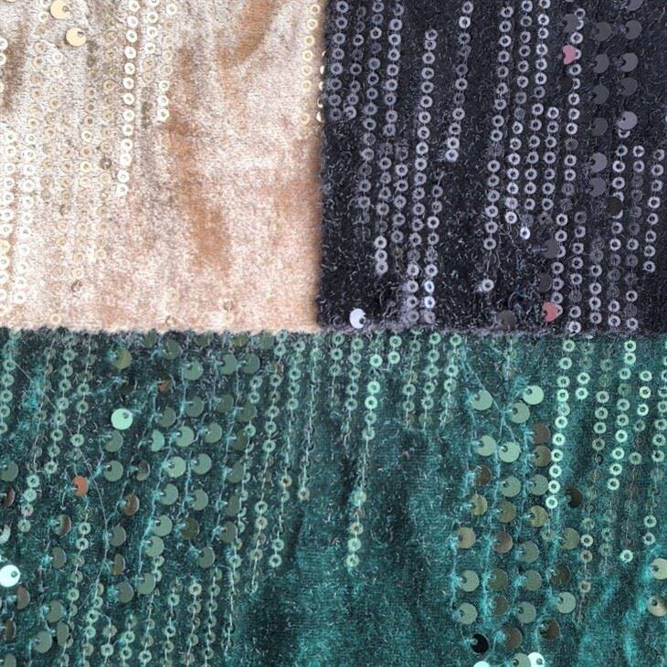 Fabric de catifea de broderie de paiete