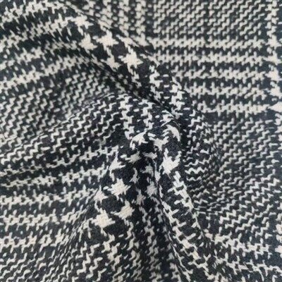 Klassikaline mustvalge villane kontrollkangas