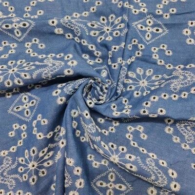 Pamučna traper vezena tkanina