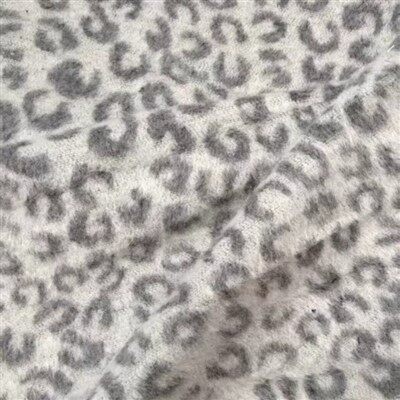 گرے چیتے پرنٹ جیکورڈ فیبرک