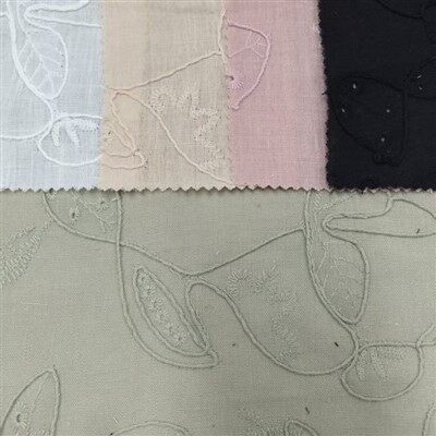 Tecido de bordado de corda de linho de imitação