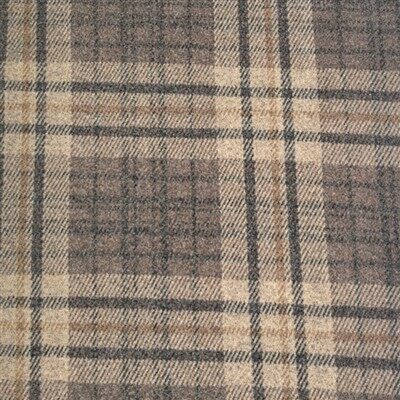 編み物の茶色の格子縞の生地