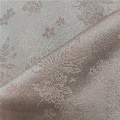 リーフジャカードポリサテン生地
