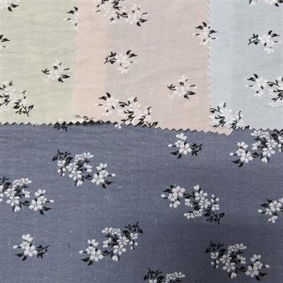 Mini tela de poliéster de estampado de flores