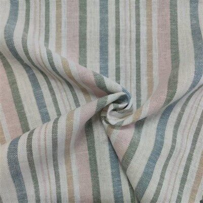 Daudzkrāsains svītrains lina viskozes audums