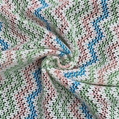 Tela de policotó de ganxet multicolor