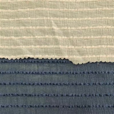 NR Chenille Striped Bubble Crepe Fabric