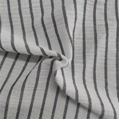 Polüsinist imitatsiooniga linasest lõngast värvitud triibukangas