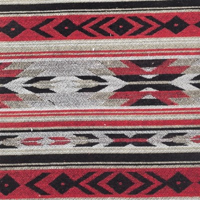 Vải áo khoác màu đỏ Aztec Jacquard