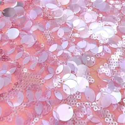 반짝이는 무지개 빛깔의 분홍색 스팽글 패브릭