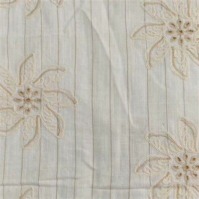 Stripe blomsterbroderi stof