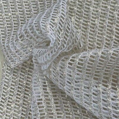 Valge heegeldatud puuvillane puutetundlik fooliumkangas