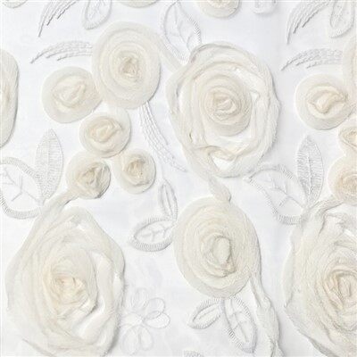 Baltojo poliesterio rozetės siuvinėjimo vien tik audinys