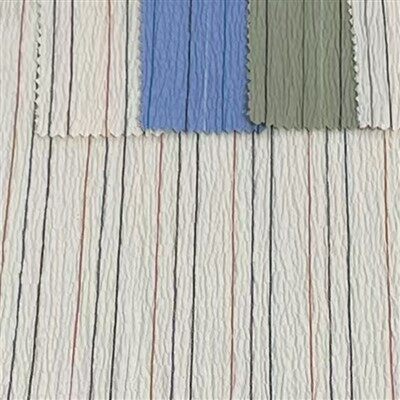 糸染色ストライプシャツ生地