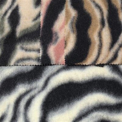 زیبرا پرنٹ غلط اون جیکورڈ کوٹ تانے بانے