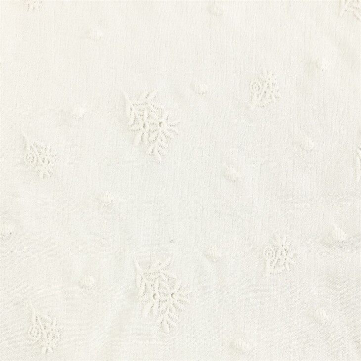 Mjúkt hvítt útsaumur rayon efni