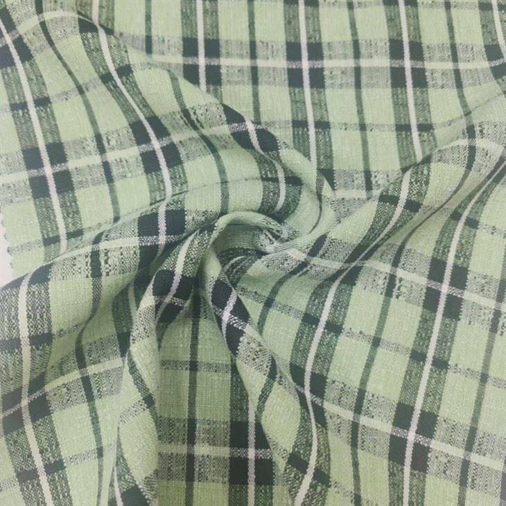 Prentan ak ete Polyester Viscose detire twal plèd