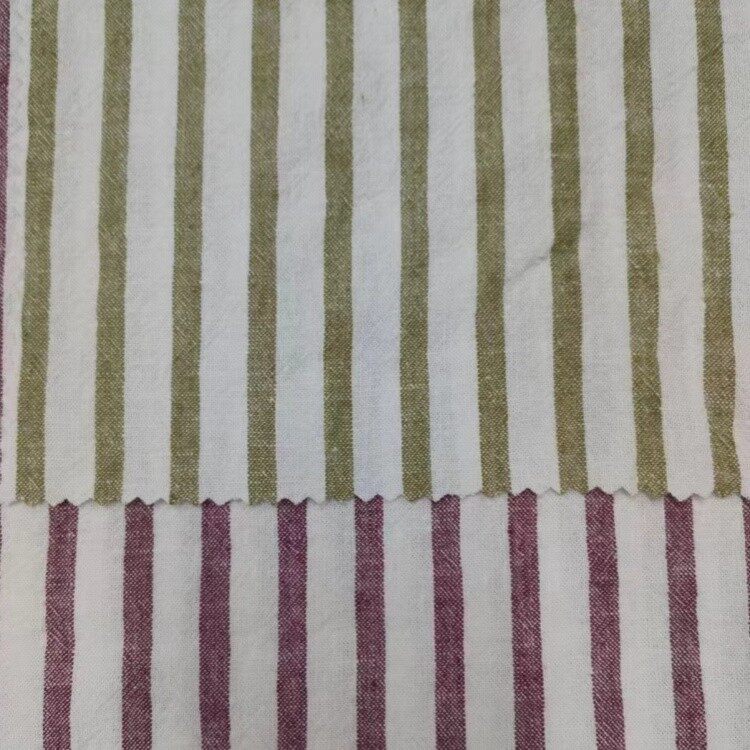 striped linen rayon wrinkled fabric 2